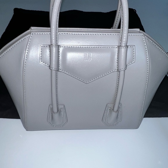 Authentic Mini Antigona Lock gray Leather Satchel - Picture 6 of 7